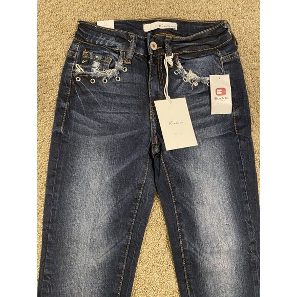 Kancan Women's Mid Rise Ankle Skinny Jeans Sz 0/23‎ Style VBK1317A - Picture 2 of 10